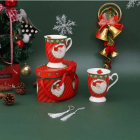 New LECORA Hampers Set ISI 2 English afternoon tea Glass Royal European cup Ceramic Gelas Teh \MIREY