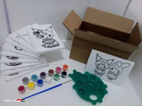 PAINTING KIT PAKET HEMAT MEWARNAI STYROFOAM10X15CM+BOX 1 set cat kuas dan palet mainan edukasi anak 