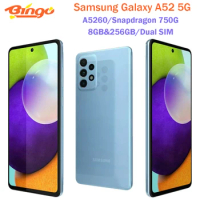 Samsung Galaxy A52 5G A5260 Dual Sim Mobile Phone 8GB&amp;256GB Octa Core 6.5" 4 Rear Cameras NFC Snapdragon 750G 4500mAh Cellphone