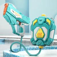 Fully Automatic Electric Backpack Water Guns Toy Long Range Water Spray Automatic Suction Continuou Water Guns Toy for Kids Gift