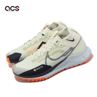 Nike 防水野跑鞋 React Pegasus Trail 4 GTX 米白 藍 男鞋 戶外 緩震 反光 DJ7926-004