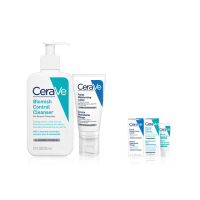 【CeraVe適樂膚】淨痘修護必敗組★淨膚白泥抗粉痘潔面露 236ml+全效超級修護乳 52ml_C(控油抗粉痘/水楊酸)