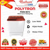 Mesin Cuci 2 Tabung 8 KG Polytron PWM 8072