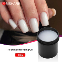 MSHARE 142g Milky White No burning Self Leveling Gel Nail Extension Medium soft Cover Pink Nude UV Nail Hard Gel