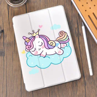 Unicorn Cartoon for iPad Air 4 Case Cute Pencil Holder 10.2 8th 2020 7th 12.9 Pro 11 2018 Mini 5 Cover Silicone 10.5 Air 1 Funda