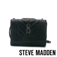 STEVE MADDEN-BCALA 斜紋銀飾斜背信封包-黑色
