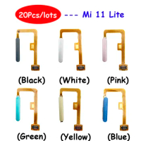 20Pcs lots Original Fingerprint Sensor Touch ID For Xiaomi Mi 11 Lite M2101K9AG 4G Mi 11 Lite 5G M2101K9G Home Touch Flex Cable