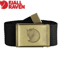 【 Fjallraven 小狐狸 Canvas Brass Belt 4cm帆布皮帶《黑》】F77297/織布皮帶/帆布腰帶