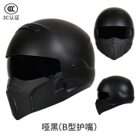 การค้าต่างประเทศใช้หมวกกันน็อค Samurai Black Scorpion ชาย Harley R Combination Helmet 3C/Dot หมวกกัน
