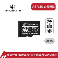 TRIDENITE MicroSDXC 256GB A2 V30攝影高速記憶卡/防塵、防震、耐高低溫/日本原廠直營(支援Switch/GoPro/攝影/平板/行車紀錄器/監視器, 附轉卡)