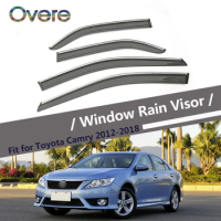 OVERE NEW 1Set Smoke Window Rain Visor For Toyota Camry XV50 XV70 2012 2013 2014 2015 2016 2017 2018 Deflectors Accessories