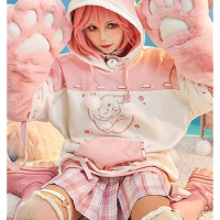 Anime Game Genshin Impact Yae Miko Winter Cute Dress Animal Claw Furry Hoodies Cosplay Costume Halloween Women FreeShipping 2022