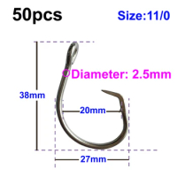 Cheap Saltwater Fishing Large Size Stainless Steel Hook Barbed Offset Circle  Hook For Tuna Shark Boat Trolling Fishing 12/0 14/0 16/0