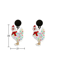 Christmas chicken Black Drop Earrings earrings for women Japanese cartoon Sanrio bad bdatz-maru