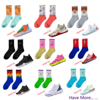 Cartoon Socks match for sports kyrie 5 shoes Cotton Fashion Socks Harajuku Hip Hop Funny Cartoon New year Christmas Gifts