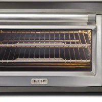 Elite Digital Countertop Convection Toaster Oven with Temperature Probe, Stainless Steel and Red Knobs (WGCO150S)