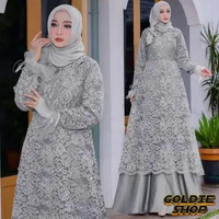 Goldie Shop Gamis Pesta Kamelia 12WARNA / Gamis Kondangan / Maxi Long Dress Muslim Jumbo / Busana Le