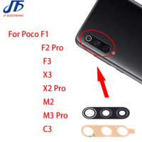 20Pcs Rear Back Camera Glass Lens Cover For Xiaomi For Mi Poco F1 F2 M2 M3 C3 F3 X3 X2 Pro Replacement Parts