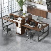 辦公桌簡約現代2/4/6/8人位職員四人卡位屏風工作位辦公桌椅組合