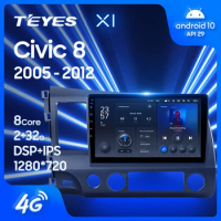 TEYES X1 For Honda Civic 8 FK FN FD 2005 - 2012 Car Radio Multimedia Video Player Navigation GPS Android 10 No 2din 2 din dvd