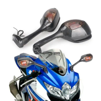 Motorcycle Rearview Wing Mirrors w/ Turn Signal Light For Suzuki GSXR 600 750 2006-2015 &amp; GSXR1000 2005-2015 K5 K6 K7 K8 K9