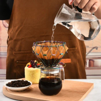 Foldable Coffee Filter Stainless Steel Cone Pour Over Coffee Dripper Stand Holder Portable Outdoor Camping Travel Coffee Filter