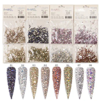SS3-SS20 Glitter Nail Rhinestones Mixed Size AB Flat Back Shiny Stones Nail Art Decorations Nail Gems Crystal Strass