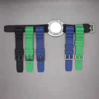 22mm Rubber Watchband Stainless Steel Buckle For Seiko Tuna Samurai Turtle SKX007 SKX013 SKX009 Mod Case Men's Watch Strap Parts