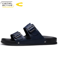 Camel Active 2018 New Quality Genuine Leather Men Shoes Sneakers Summer Shoes Elastic Slippers Male Outdoors Beach Slides 18136