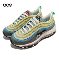 Nike 休閒鞋 Air Max 97 SE GS 童鞋 大童 女鞋 灰黃 子彈 刺繡 復古 氣墊 DN4381-001