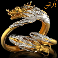 Cincin Naga Lapis Emas 24k - Aksesoris Cincin - Cincin Pria Wanita