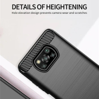 For Xiaomi Poco X3 Pro Case Carbon Fiber Shockproof Silicone Cover for Xiaomi Poco X3 NFC For Xiaomi Poco F3 For Xiaomi Poco M3