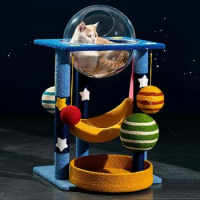 Large Cat Tree Tower Starry Sky Cat Climbing Tree Post Tower for Cats Christmas Tree Cat Toy Scratcher Scratching Post House