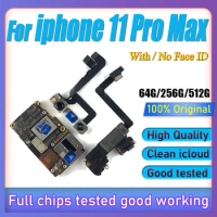 Original Unlocked Logic Board For iPhone 11 Pro Max Motherboard Full Chips Mainboard Clean iCloud With Face For iPhone 11 Promax