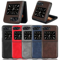 For Motorola Razr 2022 Case Luxury Litchi Striae PU Leather Hard Cover ShockProof Case For Motorola Moto Razr2022 Phone Cases