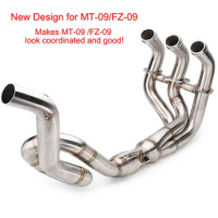 MT09 MT-09 MT 09 Motorcycle Full Exhaust System Middle Front Exhaust Muffler Link Pipe Slip-on For Yamaha 2014-2018 FZ-09 MT-09