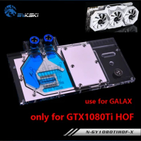 BYKSKI Water Block use for GALAX GTX1080TI Hall of Fame/ GTX1080TI HOF Limit Edition /Full Cover Graphics Card Copper Block RGB