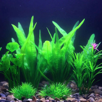 A Great  Underwater Fish Tank Artificial Water Plant Aquarium Green World Set Decor Plastic Plants T