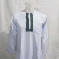 J32 - ALWAFA, Jubah Oblong Putih Lengan Panjang Dewasa - Gamis Oblong Laki Laki, Gamis Ikaff Oblong