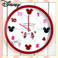 日本正版 Disney 迪士尼 米奇米妮 LOVE Mickey 掛鐘/時鐘《 靜音無聲連續機芯 》★ 簡單時尚可愛 ★ 夢想家精品家飾