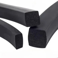 5meter EPDM Foamed Rubber Square Type Sealing Strip Sound Proofing Dustproof Black Foamed Rectangle Seal Strip