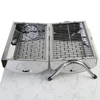 不鏽鋼炭烤肉爐 便捷式燒烤爐 木炭折疊式雙面圓筒形手提燒烤爐 【青木鋪子】