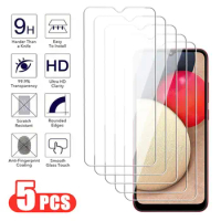 5Pcs Transparent Tempered Glass For Samsung Galaxy A02 A12 A22 A32 A42 A52 A72 Scren Protector A01 A11 A21 A31 A41 A51 A71 Film