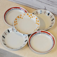 【YU Living 信歐傢居】日本進口 日式陶瓷餐盤五件組 6吋盤(五件一組/橘.藍.紅色)