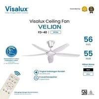 Visalux Velion Ceiling Fan 55W 56 Inch - Kipas Angin Gantung Plafon Langit Hitam Putih (VELION-FD40)