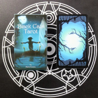 Tarot in French.Black Cats Divination Tarot Deck Cards in Spanish with English Italian Portugal German Tarot Cards for Beginners