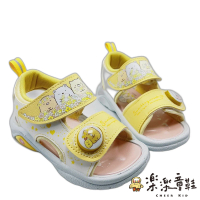 【樂樂童鞋】台灣製角落生物電燈涼鞋-黃色(涼鞋 兒童涼鞋 燈鞋 電燈鞋)