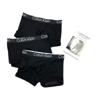 【Calvin Klein 凱文克萊】Calvin Klein 莫代爾 短版 內褲 NB3187 四角褲 黑色三件 盒裝 送禮(內褲8195CY2)