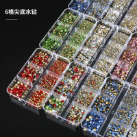 1 Box Shiny Glass Rhinestones Mix Sizes ss4-ss20 Pointback Crystal Stones Loose Strass Glitters Bead DIY Nail Art Decoration