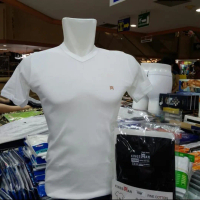 PROMO KAOS OBLONG PRIA KINGSMAN V-NECK HITAM-PUTIH 1PCS
